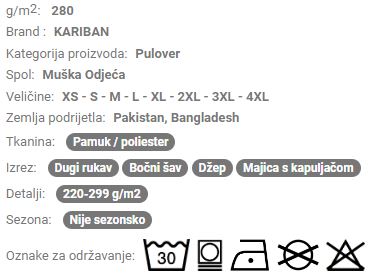 Muška majica s kapuljačom KA446