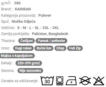 Muška majica s kapuljačom KA466