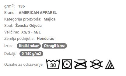 Ženska majica kratki rukav AATR480