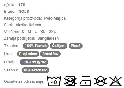 Muška Polo majica dugi rukav SO11328