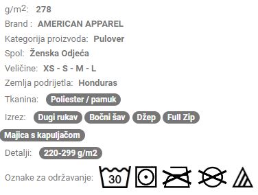 Ženska majica s kapuljačom AAF397