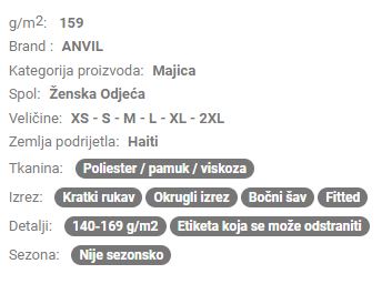 Ženska majica kratki rukav ANL6750