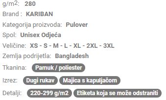 Unisex majica s kapuljačom KA4013