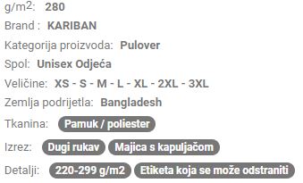 Unisex majica s kapuljačom KA4013