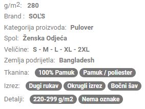 Ženska majica dugi rukav SO03104