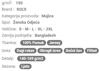 Ženska majica dugi rukav SO11425