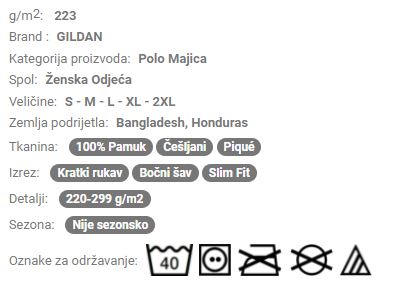 Ženska Polo majica kratki rukav GIL85800