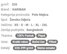 Ženska Polo majica kratki rukav KA2001