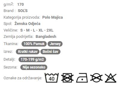 Ženska Polo majica kratki rukav SO11376