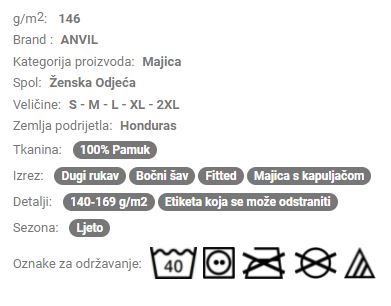 Ženska majica dugi rukav ANL887