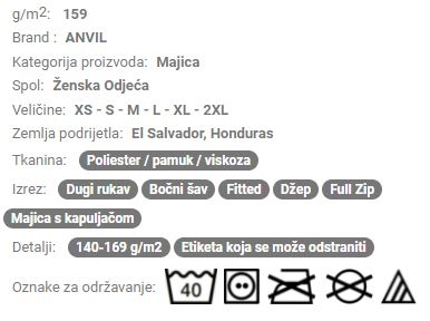 Ženska majica dugi rukav ANL6759