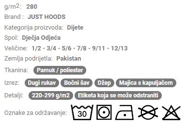 Dječja majica s kapuljačom AWJH01J