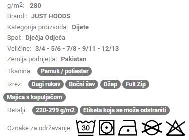 Dječja majica s kapuljačom AWJH050J